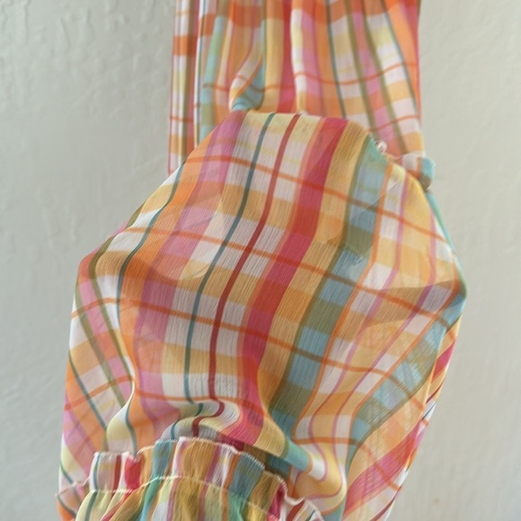 Bleu Rod Beattie Hip To Be Square Smocked 4 Tier Cover Up Sheer Dress Small - Picture 6 of 6